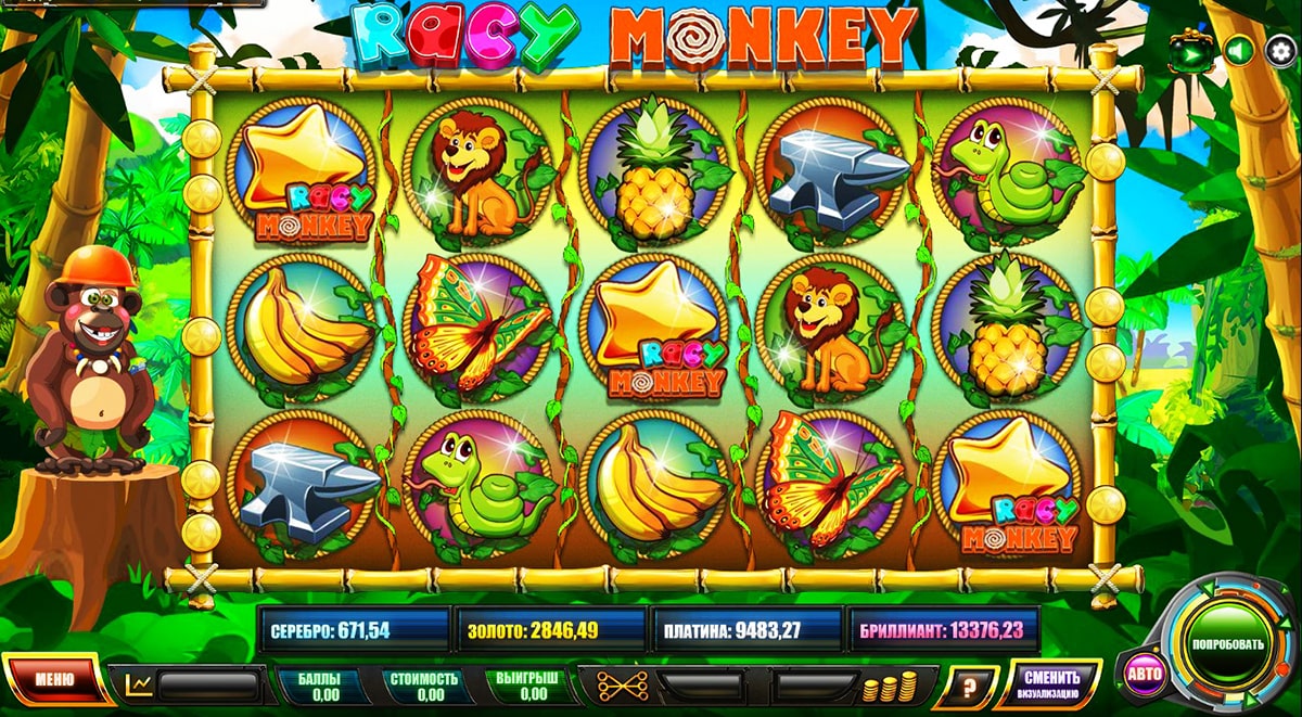 Racy Monkey - аналог автомата Crazy Monkey на сайте Золотий Тріумф онлайн